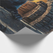 Papier Cadeau Panthère noire et temple thaïlandais (Coin)