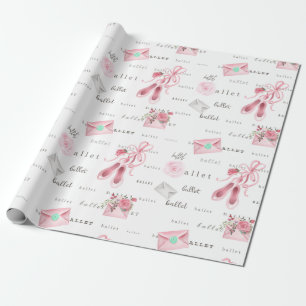Papier Cadeau Pantoufles roses de ballet