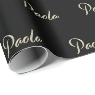 Papier Cadeau Paola white gold Handwriting