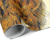 Papier Cadeau paon d'automne (Coin rond)
