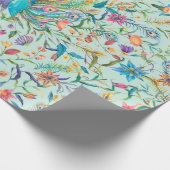 Papier Cadeau Paon floral (Coin)