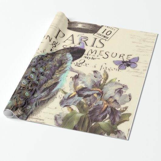 Papier cadeau paon Royal Paris (Déroulé)
