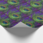 Papier Cadeau Paon simple d'aluminium pourpre (Coin)