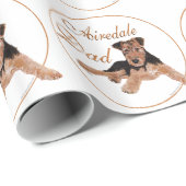 Papier Cadeau Papa Airedale (Coin rond)