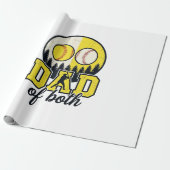 Papier Cadeau Papa Baseball Softball des Deux Conception Vectori (Déroulé)