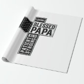 Papier Cadeau Papa béni Croix Christian Vintage Typographie De (Déroulé)