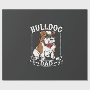 Papier Cadeau Papa Bouledogue Chien Lunettes de soleil Bandana