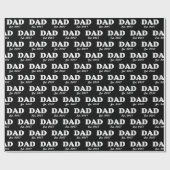 Papier Cadeau Papa Custom Est date moderne typographie noir (Plat)
