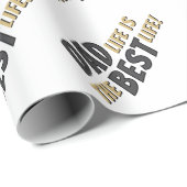 Papier Cadeau Papa Life est la meilleure vie Citation père (Coin rond)