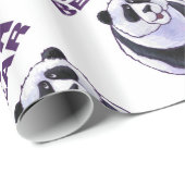 Papier Cadeau Papa Panda Bear (Coin rond)