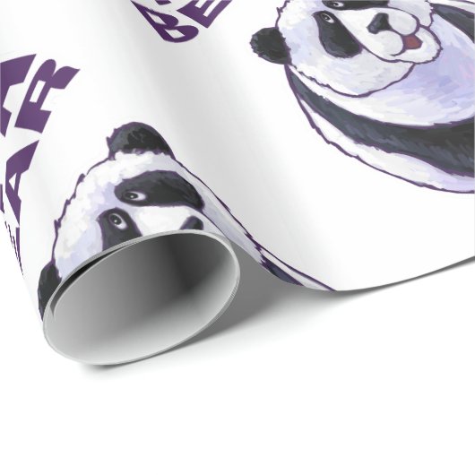 Papier Cadeau Papa Panda Bear (Coin rond)