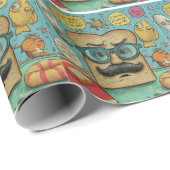 Papier Cadeau "Papa plaisante Champion" Hilarié (Coin rond)