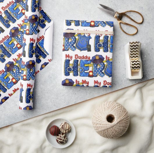 Papier Cadeau Papa Policier Héros (Artisanat)