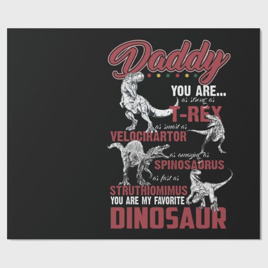 Papier Cadeau Papa You Are As Strong As T-rex (Plat)