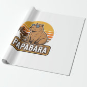 Papier Cadeau PAPABARA Conception vectorielle de papa capybara r (Déroulé)