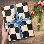 Papier Cadeau Papaya et noir À damiers tableau de bord Vintage<br><div class="desc">Papaya et À damiers noir en carton Vintage papier d'enveloppement</div>