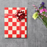 Papier Cadeau Papaya et rouge À damiers damier Vintage<br><div class="desc">Papaya et rouge À damiers papier à écrêtage Vintage</div>