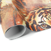 Papier Cadeau papel de regalo tigre a la acuarela (Coin rond)
