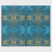 Papier Cadeau papel de regalo turquesa con dorado (Plat)
