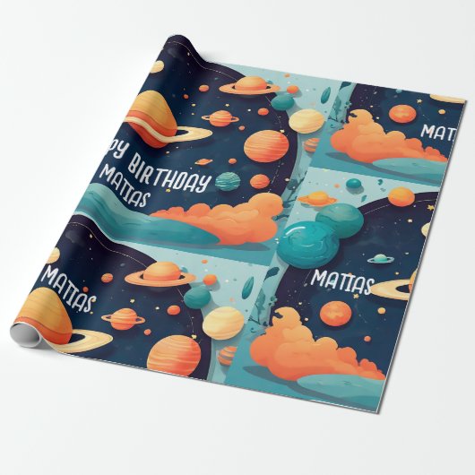 Papier Cadeau Papel regalo cumpleaños personalizado (Déroulé)