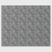 Papier Cadeau Paper de Floral Black White Wrapping (Plat)