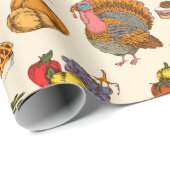 Papier Cadeau Paper de Thanksgiving (Coin rond)