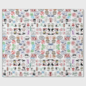 Papier Cadeau Paper de Travel Stamp (Plat)