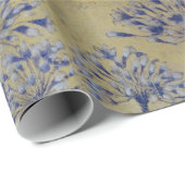 PAPIER CADEAU PAPER WRAPPING. AGAPANTHUS DORÉ (Coin rond)
