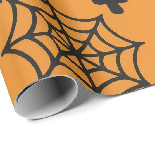 Papier Cadeau Paper wrapping paper with Halloween-themed pattern (Coin rond)