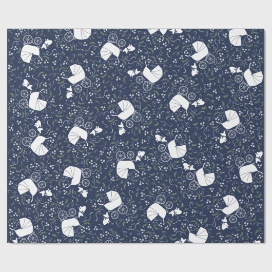 Papier Cadeau Papier à Baby shower Bulldog français (Plat)