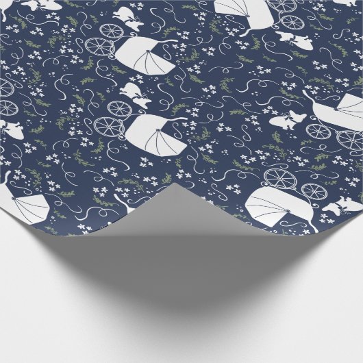 Papier Cadeau Papier à Baby shower Bulldog français (Coin)