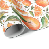 Papier Cadeau Papier à Baby shower d'oranges (Coin rond)