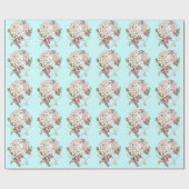 Papier Cadeau Papier à Baby shower rose vintage (Plat)