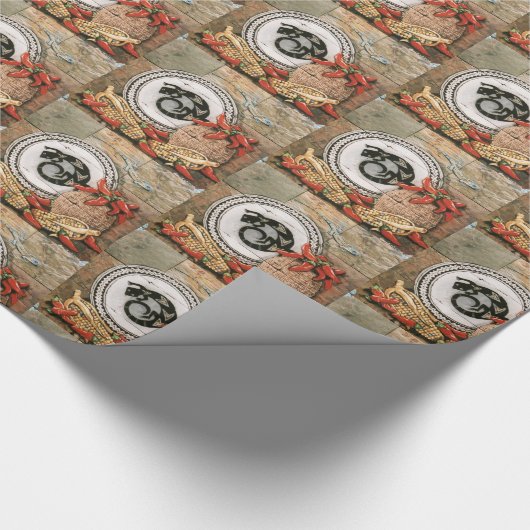 Papier Cadeau Papier à capuchon sud-ouest Lizard Indian Panier C (Coin)