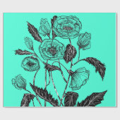 Papier Cadeau Papier à capuchon Turquoise - Choisissez votre cou (Plat)