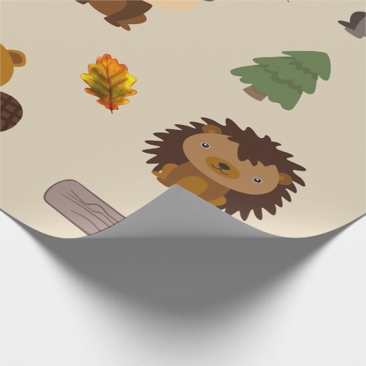 Papier Cadeau Papier à carreaux pour castor forestier (Coin)