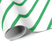 Papier Cadeau Papier à écailles rayées vert et blanc (Coin rond)