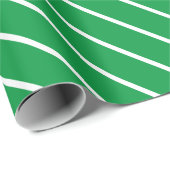 Papier Cadeau Papier à écailles rayées vert et blanc (Coin rond)