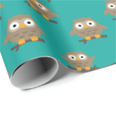 Papier Cadeau Papier à écrêtage des hiboux (Coin rond)