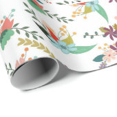 Papier Cadeau Papier à enveloppement à écran floral (Coin rond)