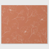 Papier Cadeau Papier à enveloppement à fleurs en terre cuite mod (Plat)