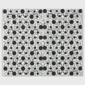 Papier Cadeau Papier à enveloppement à motif floral noir (Plat)