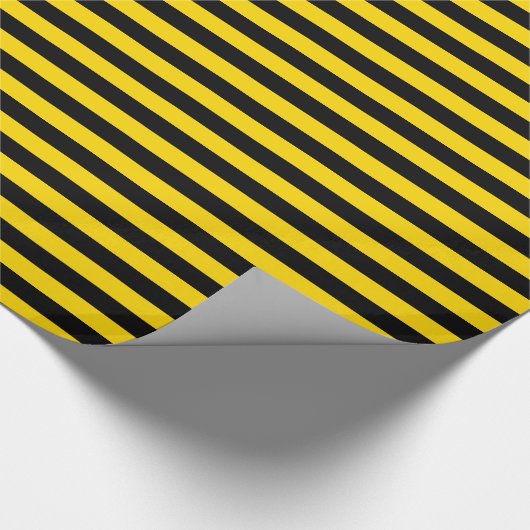 Papier Cadeau Papier à enveloppement à rayures jaune/noir (Coin)