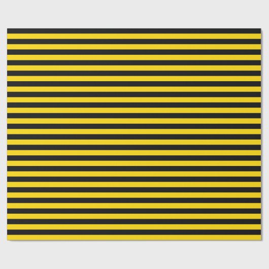 Papier Cadeau Papier à enveloppement à rayures jaune/noir (Plat)