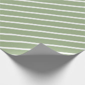 Papier Cadeau Papier à enveloppement à rayures vert et blanc (Coin)