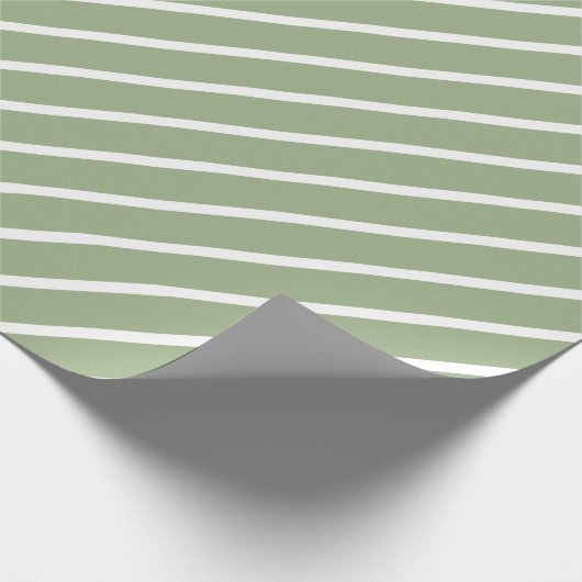 Papier Cadeau Papier à enveloppement à rayures vert et blanc (Coin)