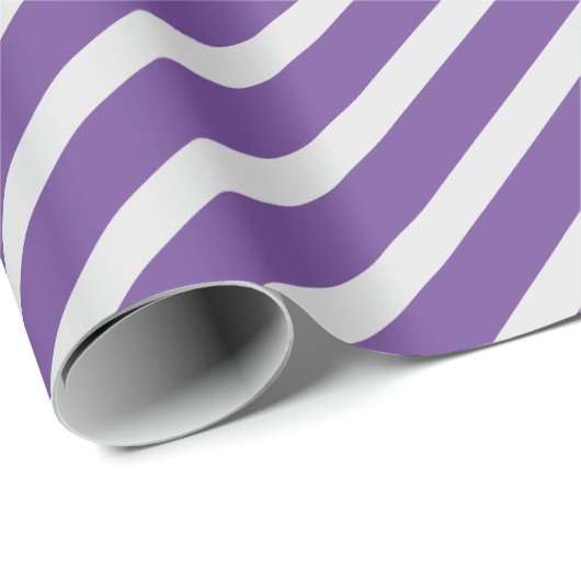 Papier Cadeau Papier à enveloppement à rayures violettes (Coin rond)