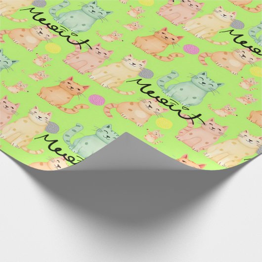 Papier Cadeau Papier à enveloppement à thème chat mignon - Adora (Coin)
