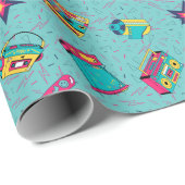 Papier Cadeau Papier à enveloppement à thème des années 80 (Coin rond)