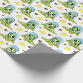 Papier Cadeau Papier à enveloppement Alien vert (Coin)